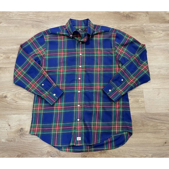 Vineyard Vines Performance Classic Fit Murray Button Down Shirt Mens Large Plaid - Picture 3 of 7